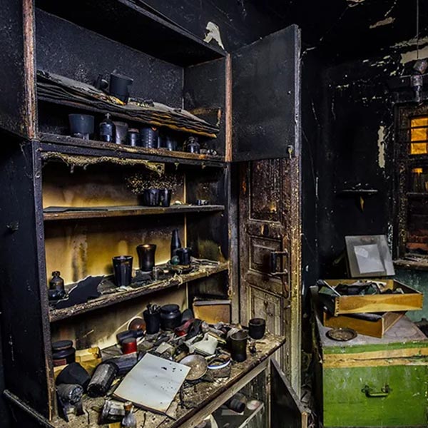 Fire damaged cabinets